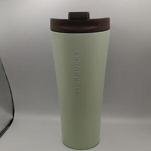 Starbucks Mint Green Tumbler with Chocolate Brown Lid Very Good Condition Grande